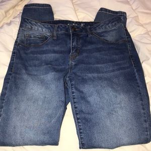 Peace, Eco, love blue jeans